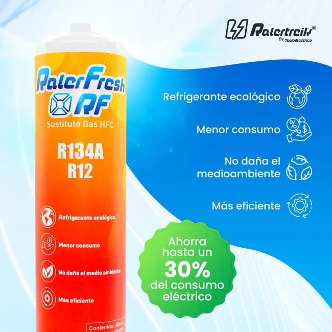 Gaz réfrigérant de substitution Ralerfresh RF pour gaz R12 et R134A plus clé, manomètre R134 et connecteur rapide
